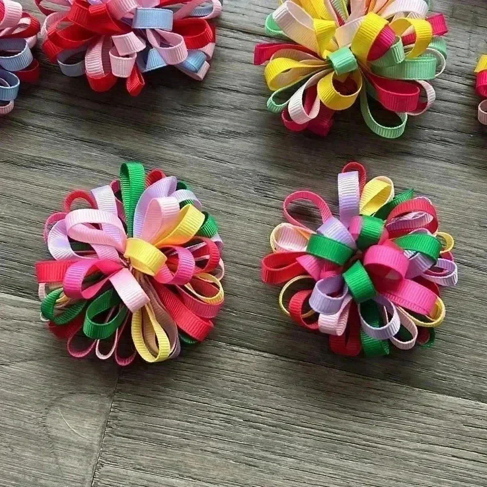 ✨2/$30✨HANDMADE Hair Bows | Colourful handmade surround a bows pack of  10 - Picture 2 of 5